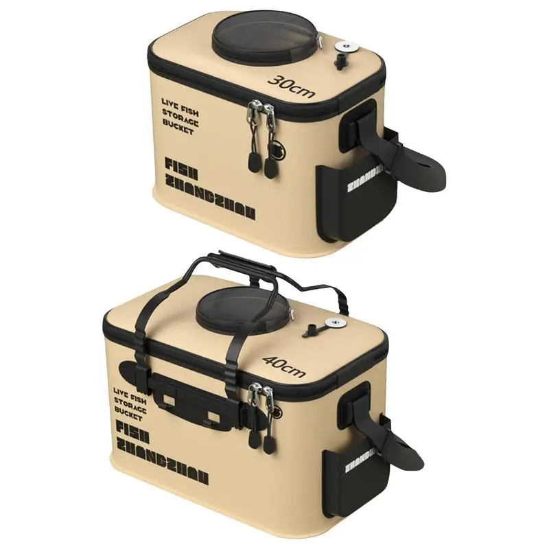 Fishing Bucket Fish Protection Bucket Outdoor Camping Fishing Bag Folding Live Fish Bag for Outdoor Traveling