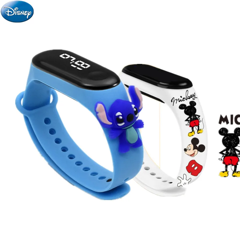 Disney Stitch Child Led Watch Avenger Spiderman Ironman Watch Anime Avenger Hulk Mickey Figure Bracciale Sport Watch Kid Toy Gift