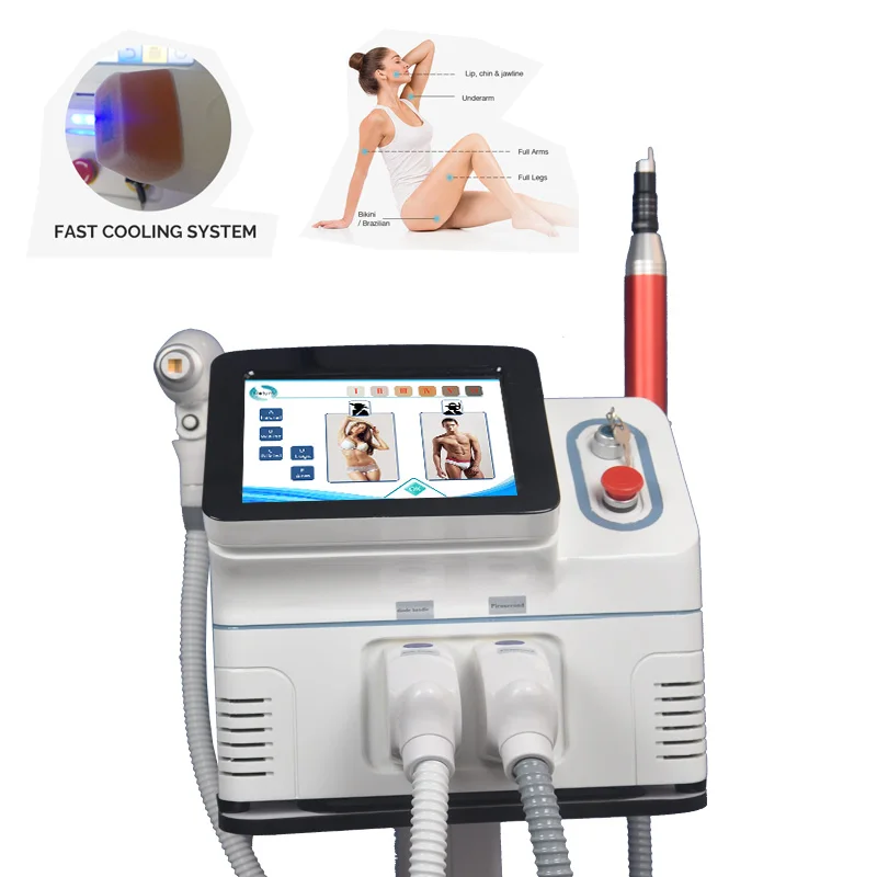 Diode tattoo removal device with 2000W power output, powerful hair removal device with hair removal and tattoo removal functions