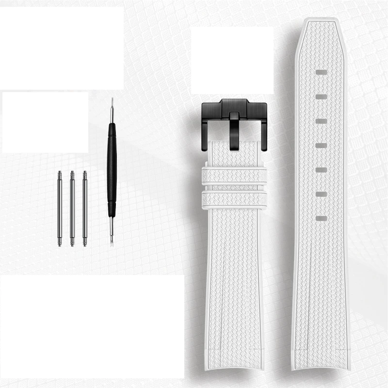 Durable Rubber Waterproof Sports Watch Strap with Curved End - 20mm