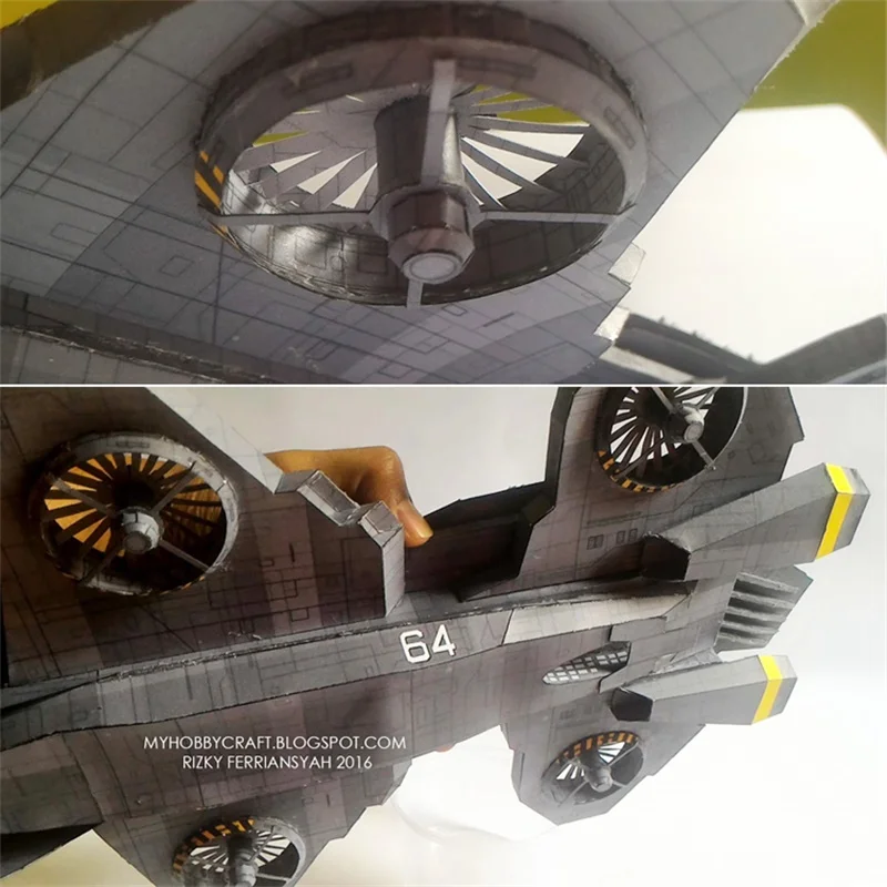 SHIELD Paper Model Kit Superhero Military Weapons Helicarrier Air Carrier Papercraft 3D DIY Handmade Toys Desktop Decoration