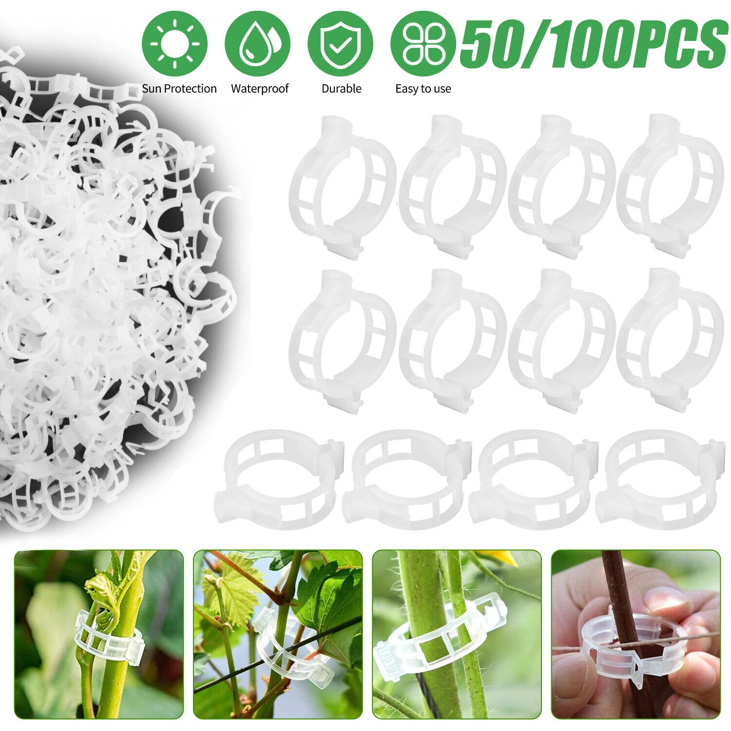 

Пластиковые зажимы для крепления растений, 50/100 шт.