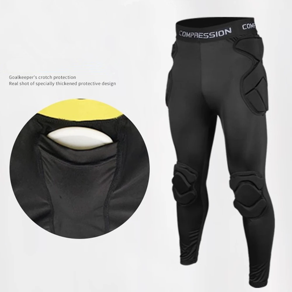 Professional Men Rugby Soccer Goalkeeper Training Pant American Football Pads Pants Workout Fitness Knee Guard Safety Trousers
