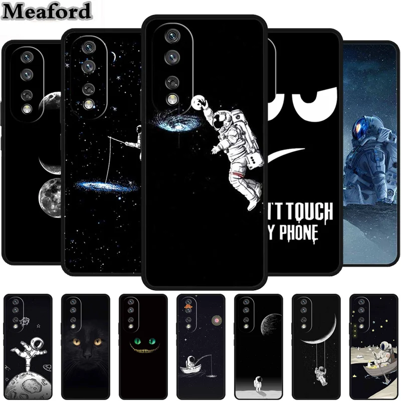 Per Honor 90 Pro Case Astronaut Silicone Tpu Custodie Morbide Per Huawei Honor 90 Pro 5G Coque Honor90 Pro 6.78 "Spaceman Black Shell