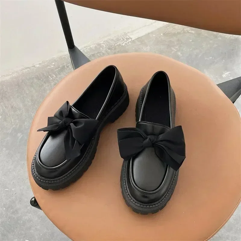 Ladies Shoes 2024 Brand Women's High Heels Classics Daily Pumps Butterfly-knot Women Round Toe Square Heel Slip on Shoes Women 2