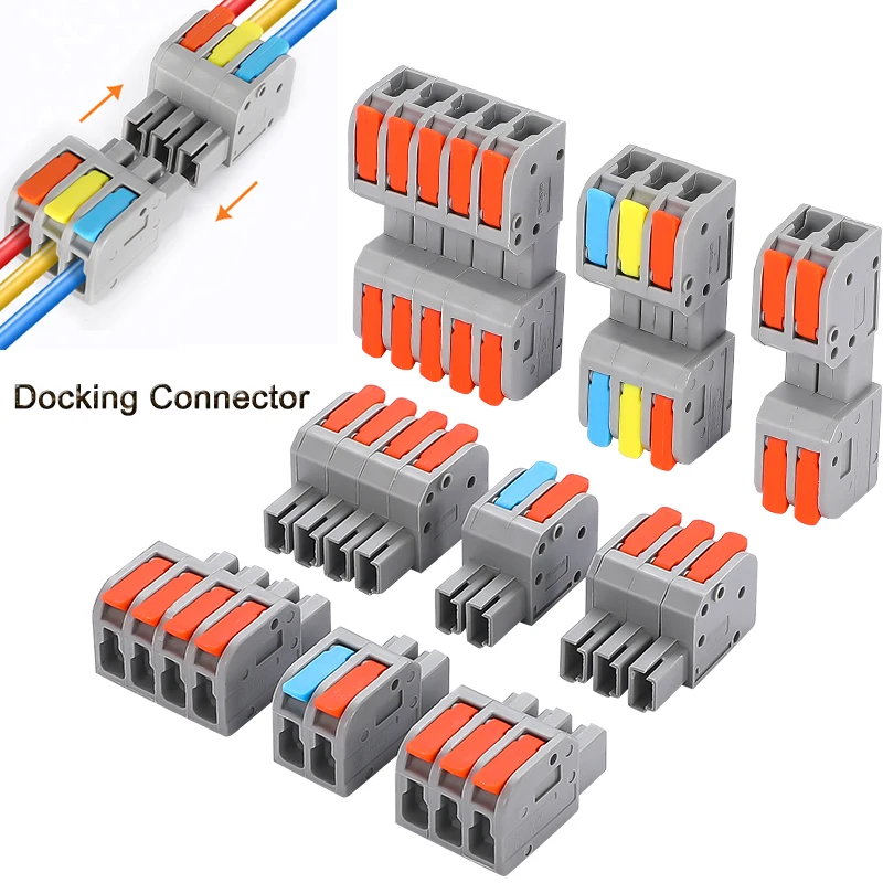 Free Shipping Docking Mini Quick Terminal Block Connector 2P 3P 4P  Universal Compact Electrical Wire Connector Push-in Conductor