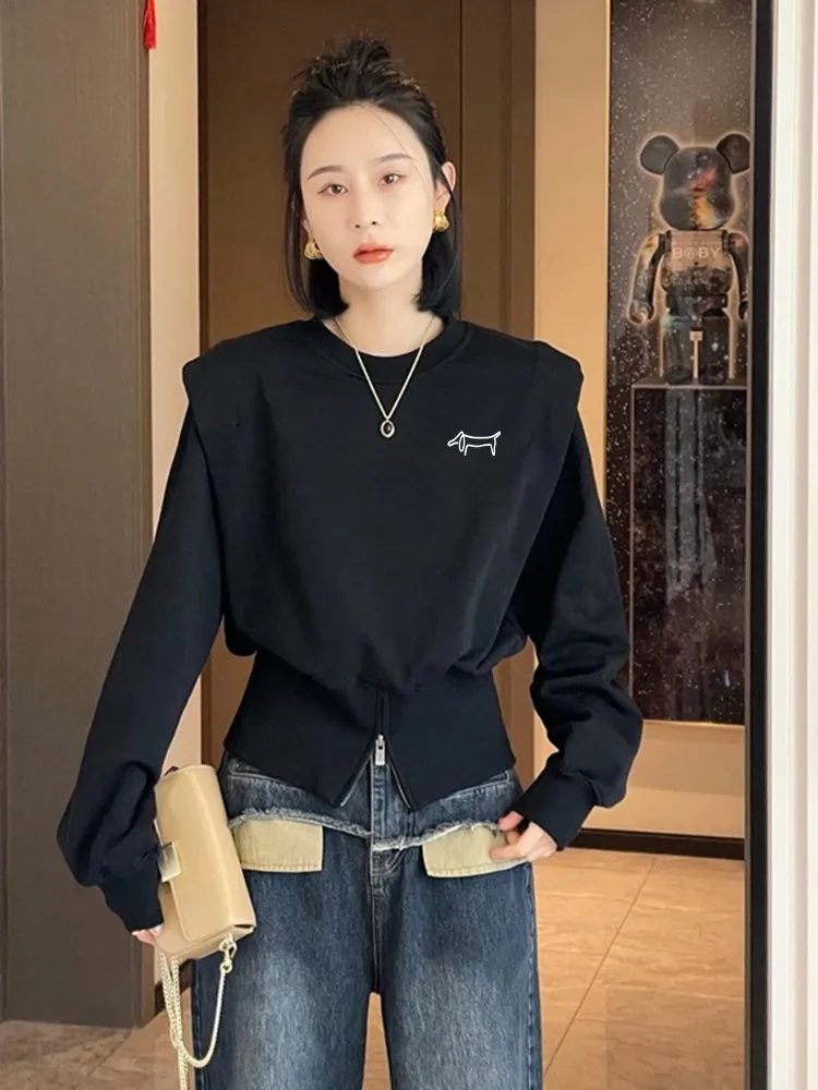 명품 Pure Cotton Golf Long Sleeves Women Golf Wear Autumn New Jumper Fashion Design Sense Casual Top Women Clothing