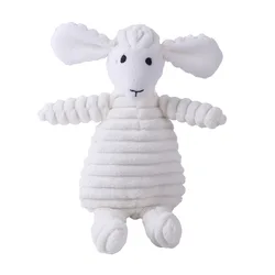 Plush Corduroy Squeaky Chew Toy for Dogs - Bite Resistant and Fun for All Sizes (Sheep)