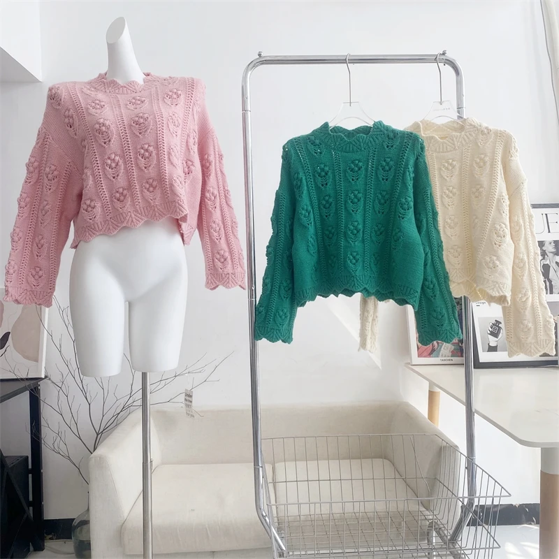 

Женский прозрачный свитер с коротким рукавом, в Корейском стиле