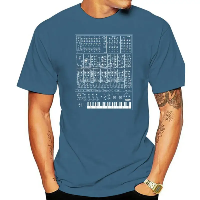 Maglietta Sintetizzatore Analogico Moog Modular 80S Synth Keyboard Piano Korg Maglietta Di Buona Qualità Su Misura Top Tee White Style