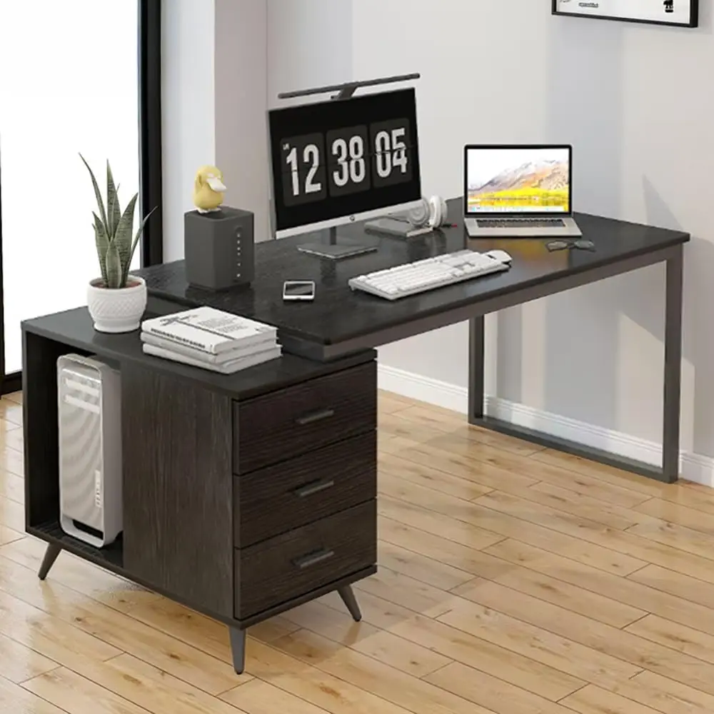 مكتب تنفيذي مع خزانة تخزين 120x60 سم