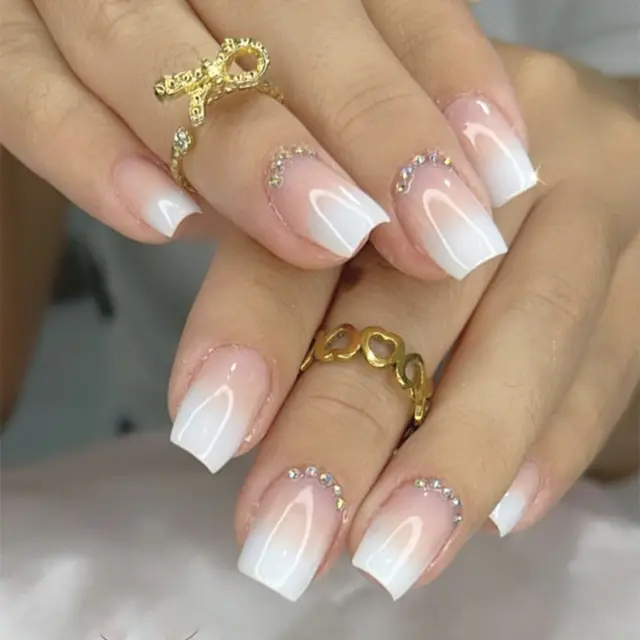 24pcs-False-Nail-Full-Cover-Fake-Nail-Elegant-Pink-Gradient-Glitter-French-Short-Nails-Coffin-Short jpg