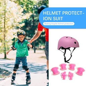 7PCS/set Kids Skateboard Scooter Helmet Bicycle Sport Protective Gear Set Knee Elbow Pad with Wrist Guards for Boys Girls Skiing 3
