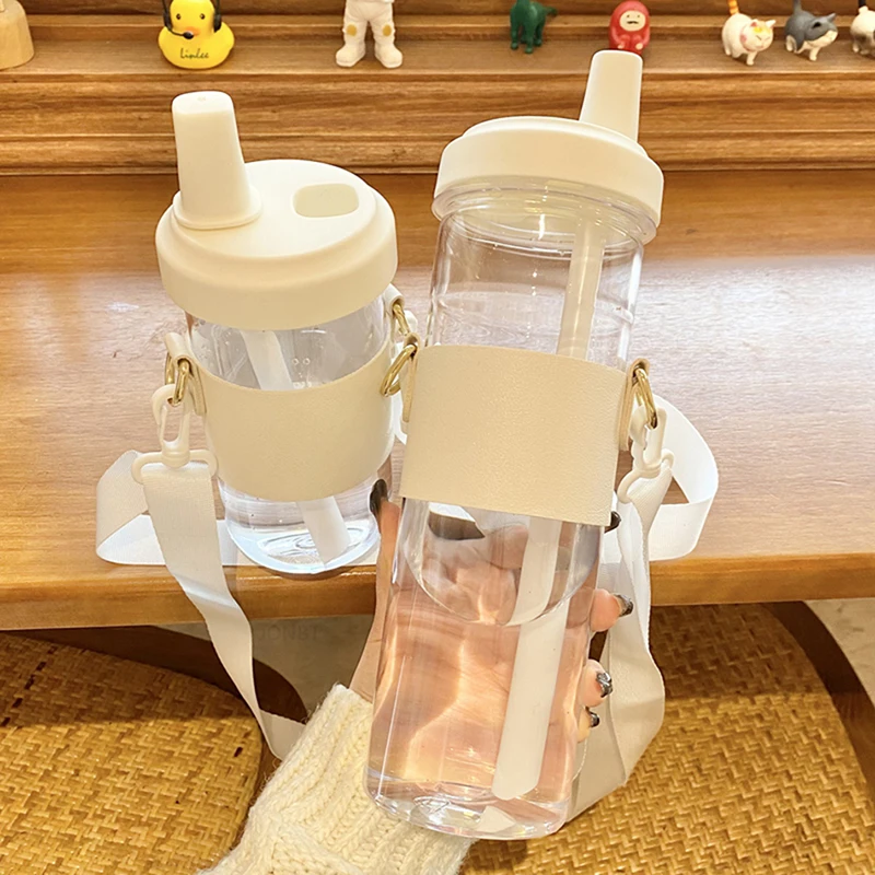 Kawaii Bubble Tea Bottiglia D'Acqua In Vetro Con Cannuccia Boba Pu Manica Grande Plastica Caffè Tazze Di Succo Di Latte Bottiglia Per Bere Bpa Free