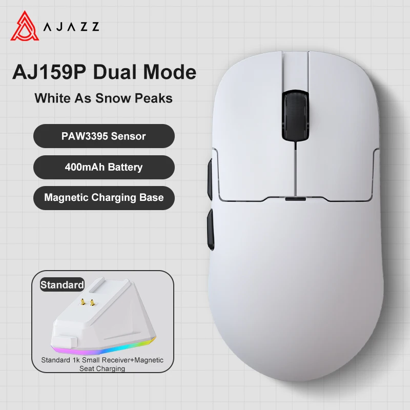 Wireless Gamer Mouse with RGB Magnetic Charging Base - Lightweight Gaming Mouse