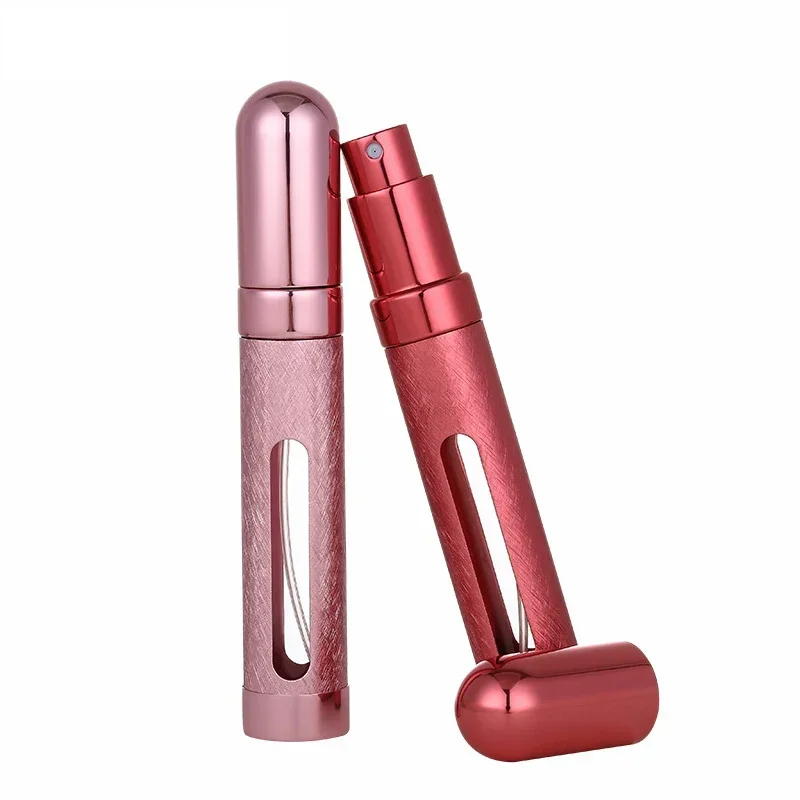Aluminum Perfume Bottle Potable Travel Accessories Refillable Glass Spray Bottle Perfumes Atomizer Cosmetic Containers 6Pcs 12ml