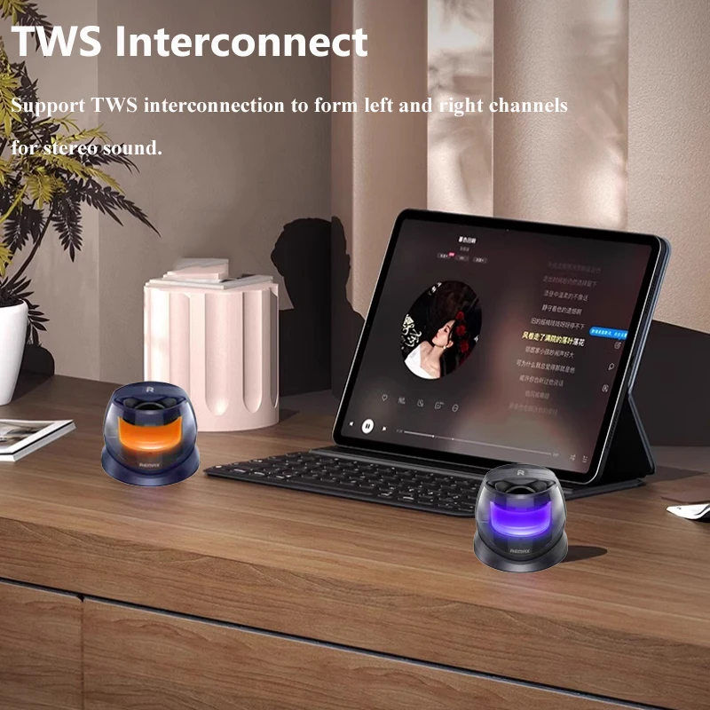 Mini Magnetic Bluetooth 5.4 Speaker RGB Light TWS Connection Stereo Soundbar Wireless MP3 Music Player Phone Stand Rechargeable