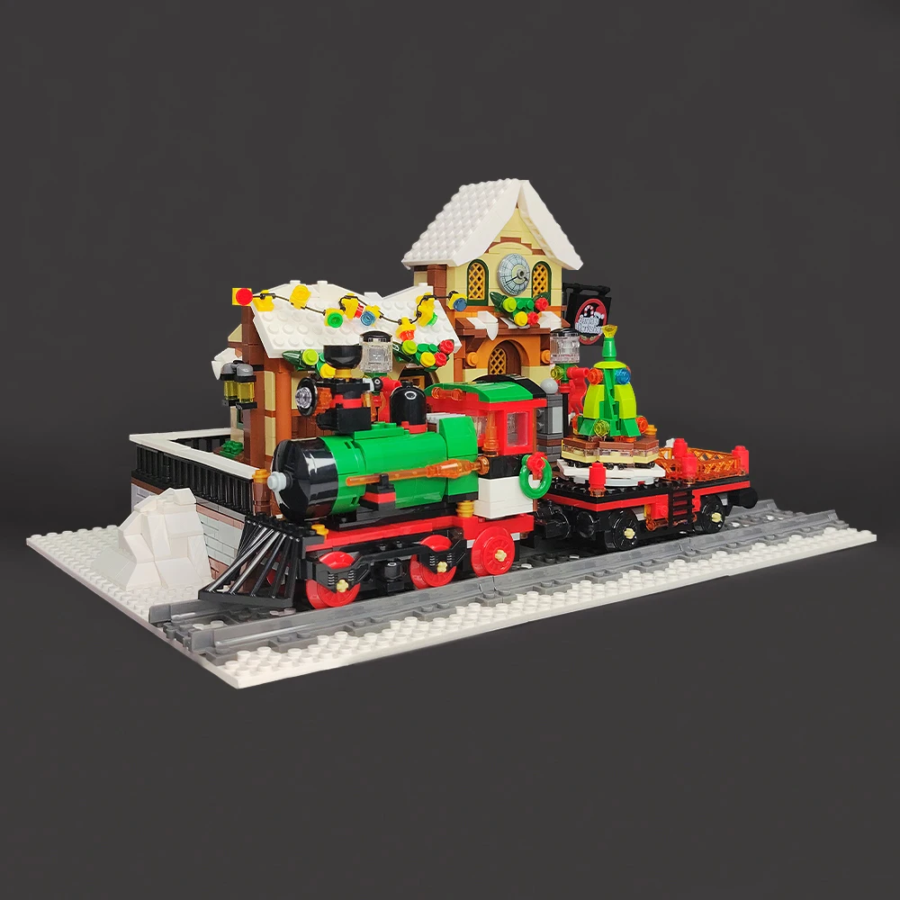 

Jiestar 89142 Ideas Track Train The Railway Station At Christmas 1362pcs Educational Building Blocks Brick Toys Christmas Gifts
