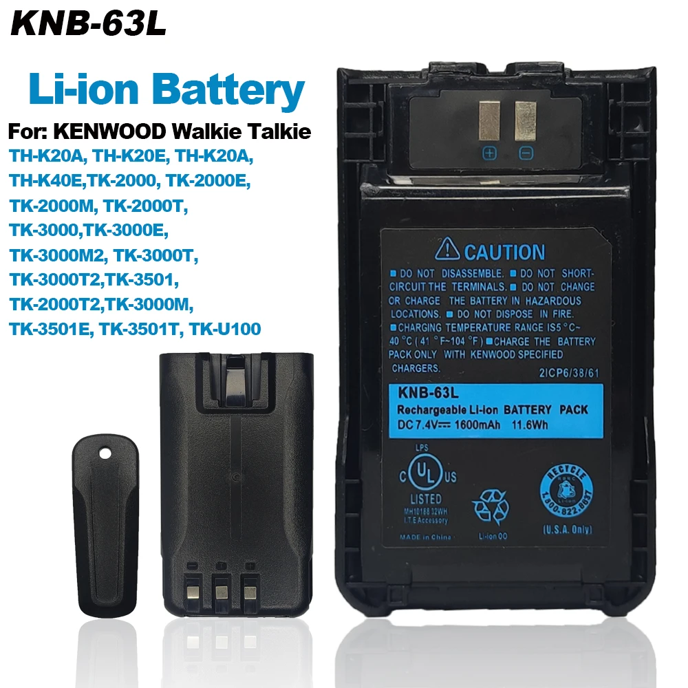 KNB-63L akumulator litowo-jonowy Walkie Talkie kompatybilny z KNB-65L do przenośnych radioodbiorników KENWOOD dodatkowa wymiana/zapasowy akumulator