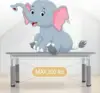 Kids Table and Chairs Set,Toddler Height Adjustable Desk with Graffiti Desktop,Arts & Crafts Table with 6 Seats, Non-Slip Legs 5