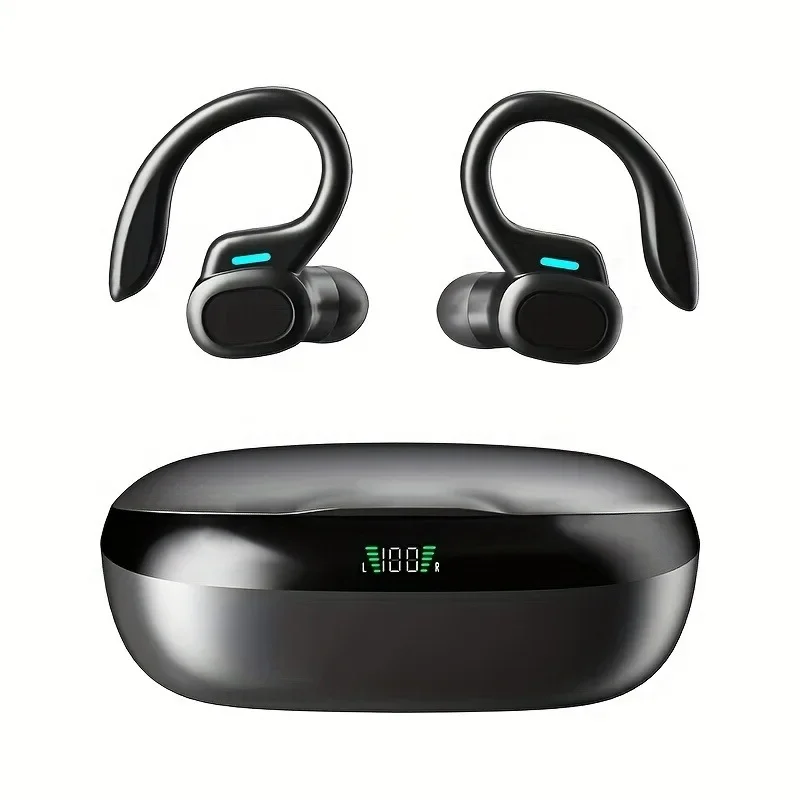 SP16 wireless Bluetooth earphones with sports ear hanging and long battery life LED digital display that won't shake off