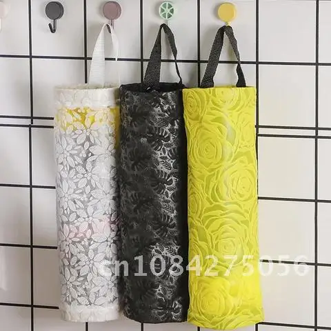 

Plastic Bag Holder Wall Mount Home Grocery Bag Holder Hanging Storage Trash Garbage Bag Kitchen Garbage Organizer Dispenser