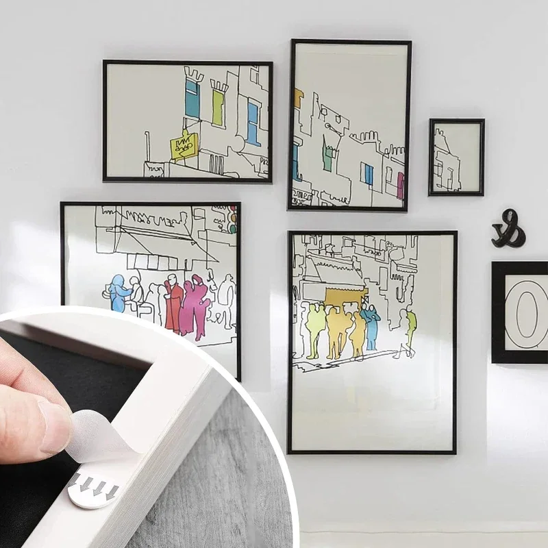 CcHuDE 40 Piezas Adhesivas Para Colgar Placas De Fotos, Gancho Adhesivo Sin Clavos, Soportes Decorativos De Pared, Ganchos Blancos Para Colgar En La Pared