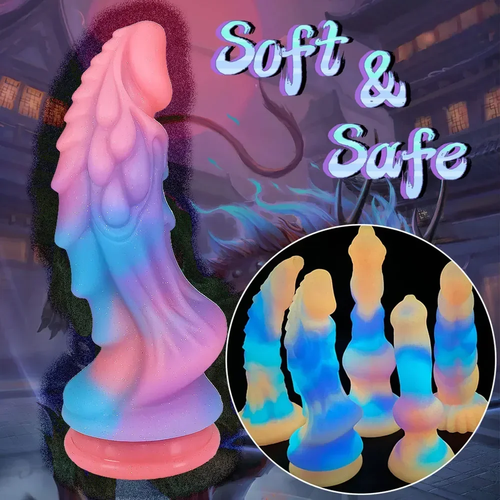 Fluorescent Bad Dragon Dildo Huge Luminous Dildos for Woman Silicone Suction Cup Dog Anal Plugs Masturbator Sex Toys for Couples sex toys