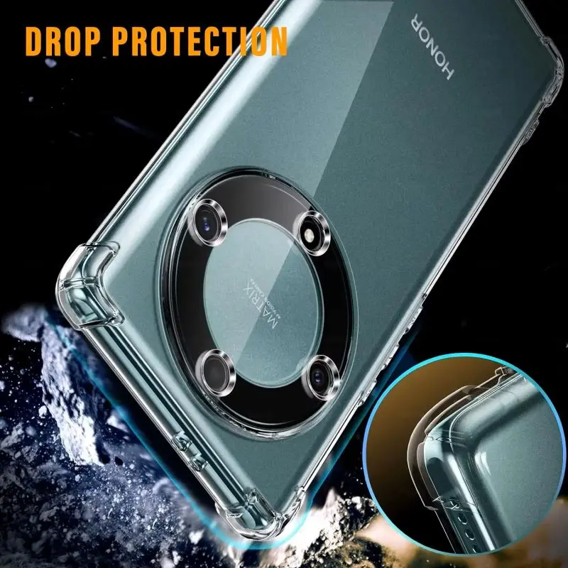 Shockproof Transparent Silicone Phone Case - Airbag Design, Soft TPU Cover