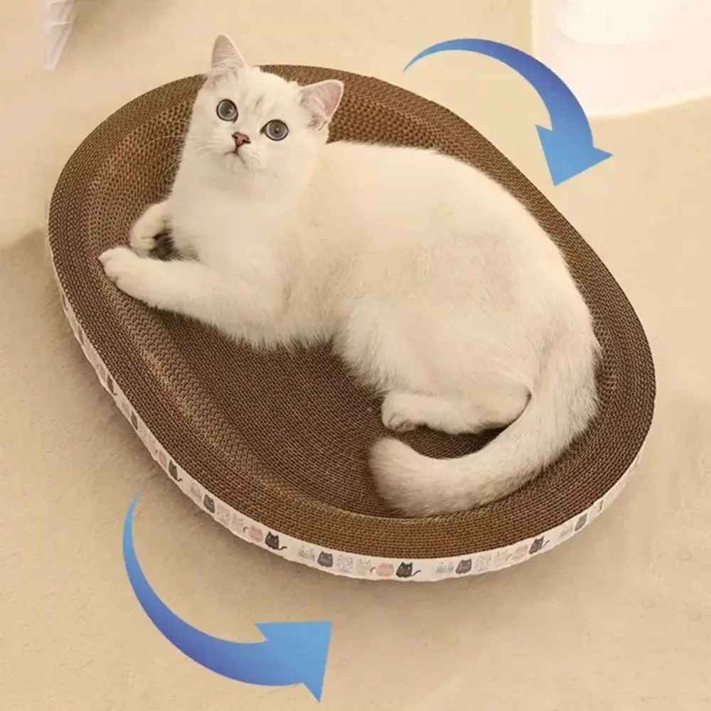 Title 1, Round Oval Cat Scratcher No Crumbs Wear-Resista...