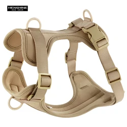 Dual Dog Leash Set with Breathable Harness and Adjustable Chest Strap - M (Harness - coffee)