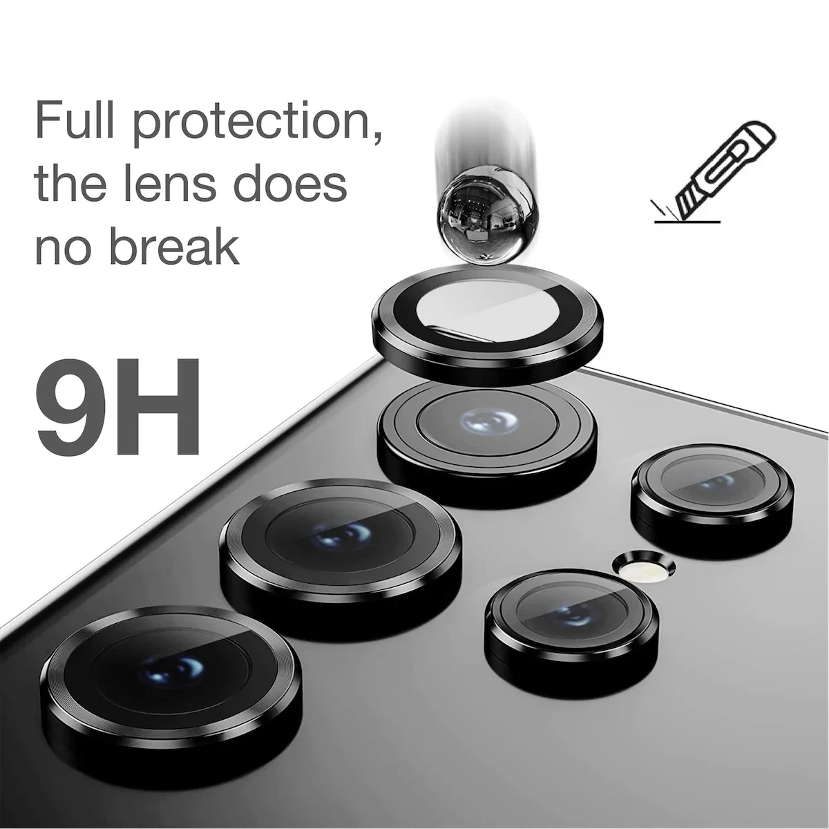 Premium Tempered Glass Camera Lens Protector - Maximum Protection Film