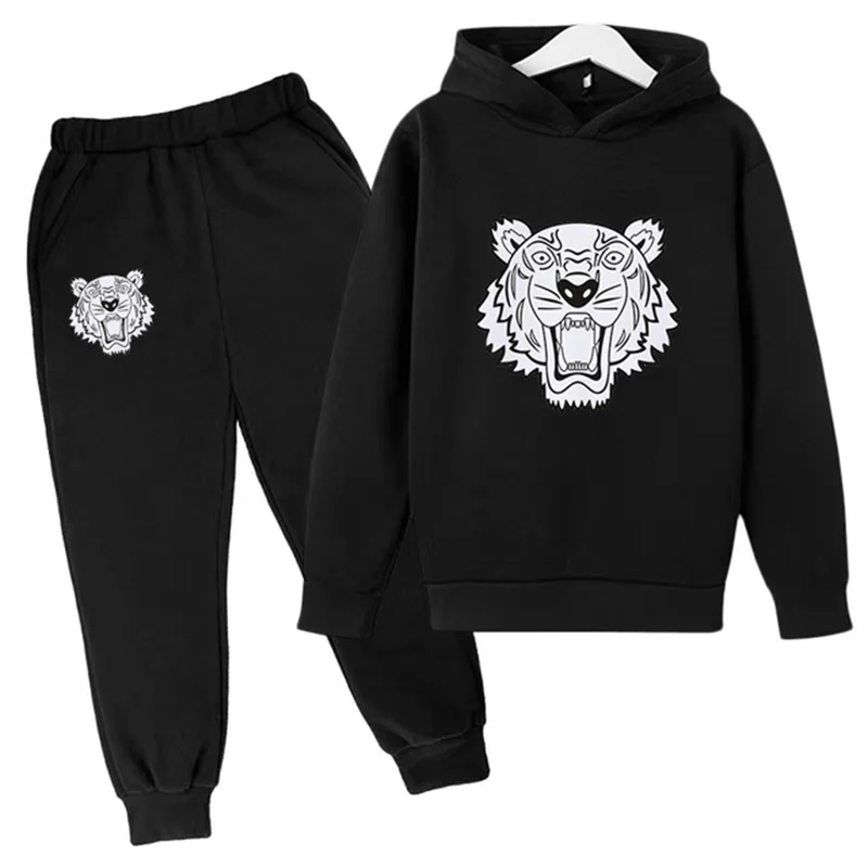 Kids Clothing Hoodie 3-13Y Gift Graphic Print Top+pants 2P Boys Girls Toddler Outdoor Sweatshirt Casual Trend Sports Jogging Set