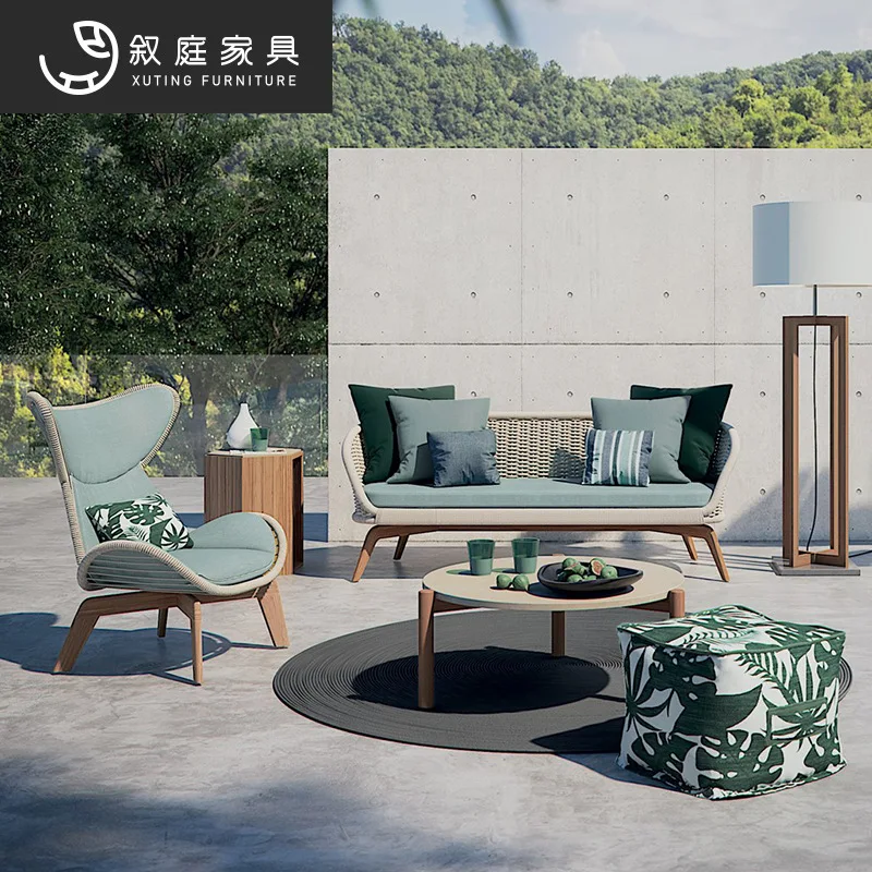 

Outdoor sofa courtyard rattan chair leisure combination villa garden balcony single rocking chair furniture