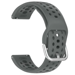 Enhanced Silicone Sport Watch Strap - Breathable Bracelet - Amazfit Active 2 (Space Gray)