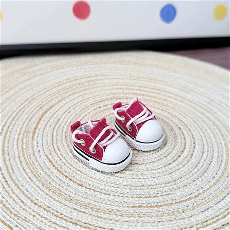 3.5cm Doll Canvas Shoes Leather Shoes For 15 17 cm For Labubu Doll Mini 1/6 BJD OB27 10cm Cotton Doll Clothing Outfit Accessory