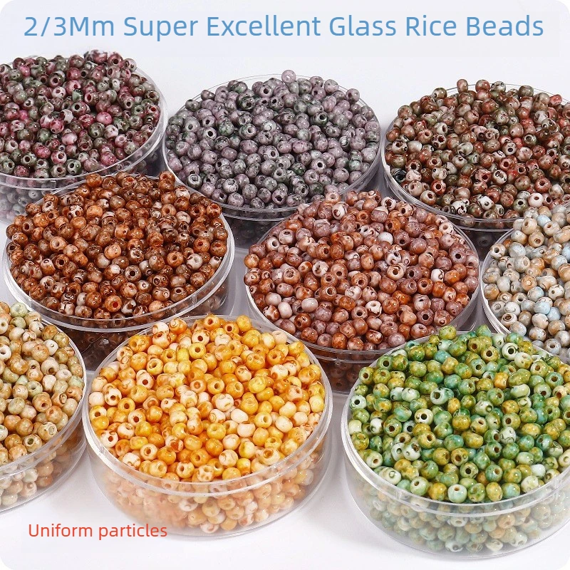 2mm/3mm 슈퍼 엑설런트 피카소 글래스 라이스 비즈 DIY 균일한 크기 비즈 ..