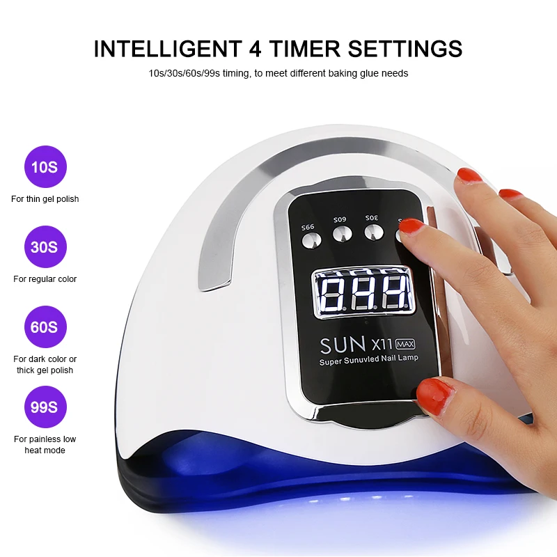 280w UV Lamp For Resin With 4Timer Newest Sun X11 Nail Lamp Dryer Smart  Sensor Gel Lamps Upgraded Professional Nail Tools