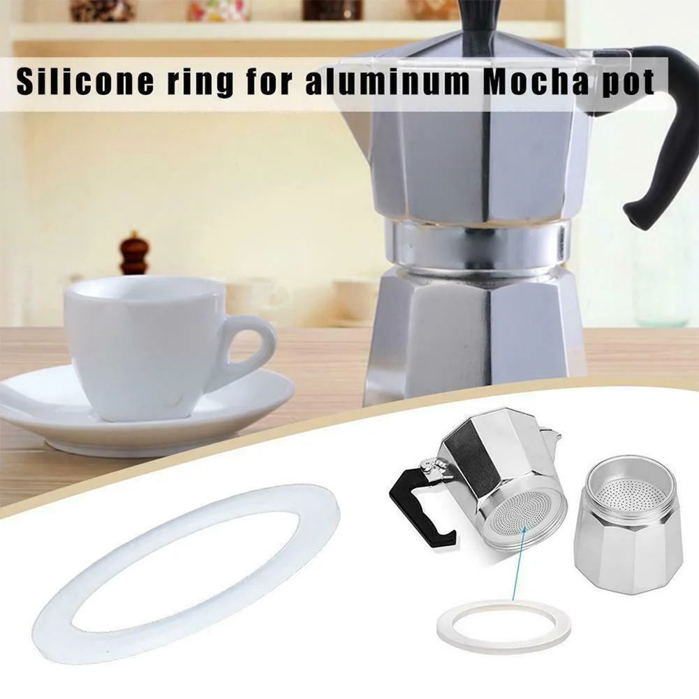2Pcs Silicone Moka Pot Seal Ring Filtro In Acciaio Inossidabile Caffettiera Rondella Guarnizione Anello Accessori Per Caffettiere