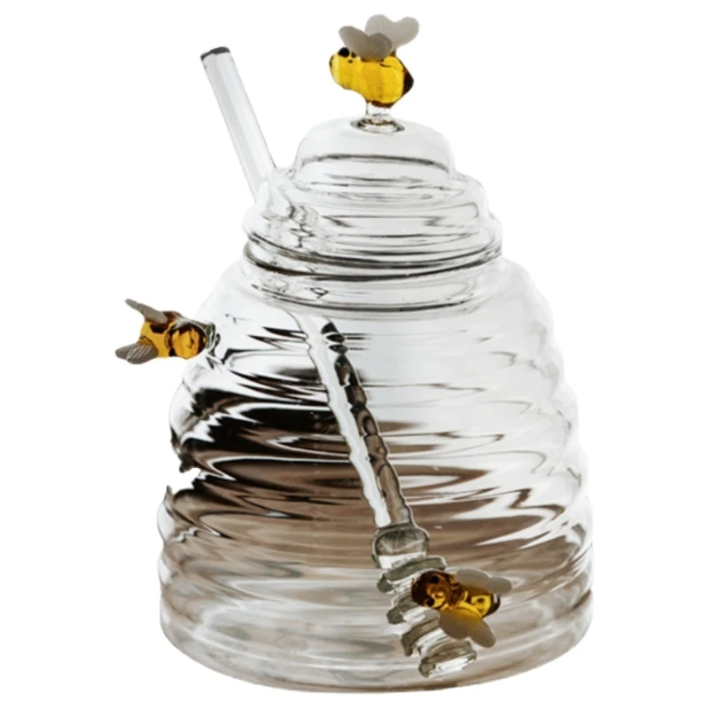 

Honeys Dispenser Glass Honeys Jar With Clear Glass Honeys Jar With Lid Dropship