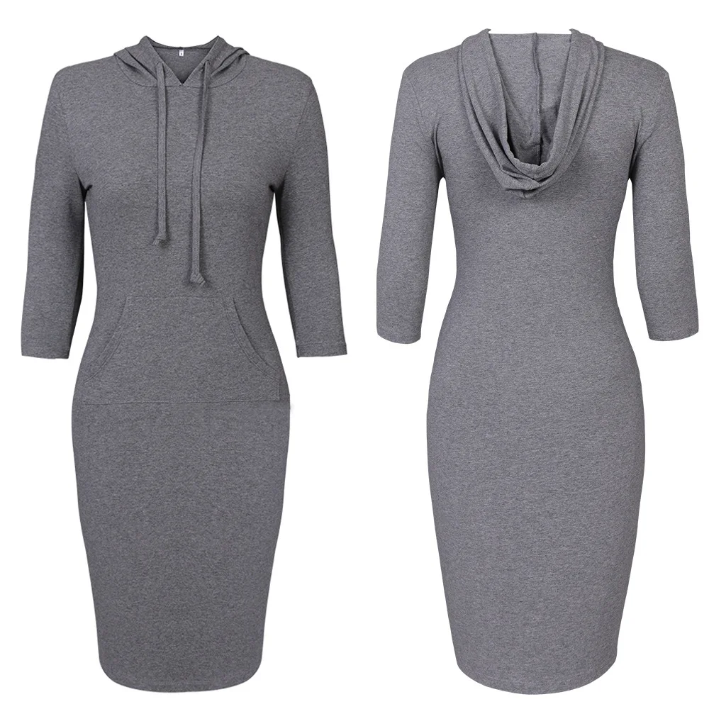 

Long Sleeve Sweater Dress 2021 Spring And Autumn New Fashion Women's Three-quarter Sleeve Women's All-match Short-sleeved Dress