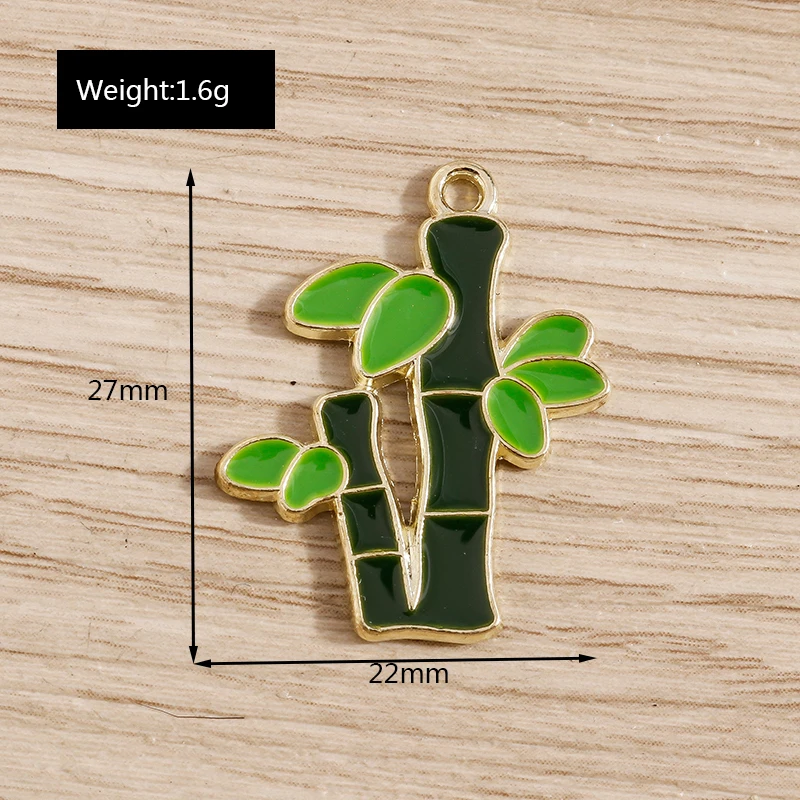 10 teile/los Cartoon Tier Charms für Schmuck Machen Emaille Panda Bambus Charms Anhänger für Halsketten Ohrringe Handwerk Geschenke – Detail 6
