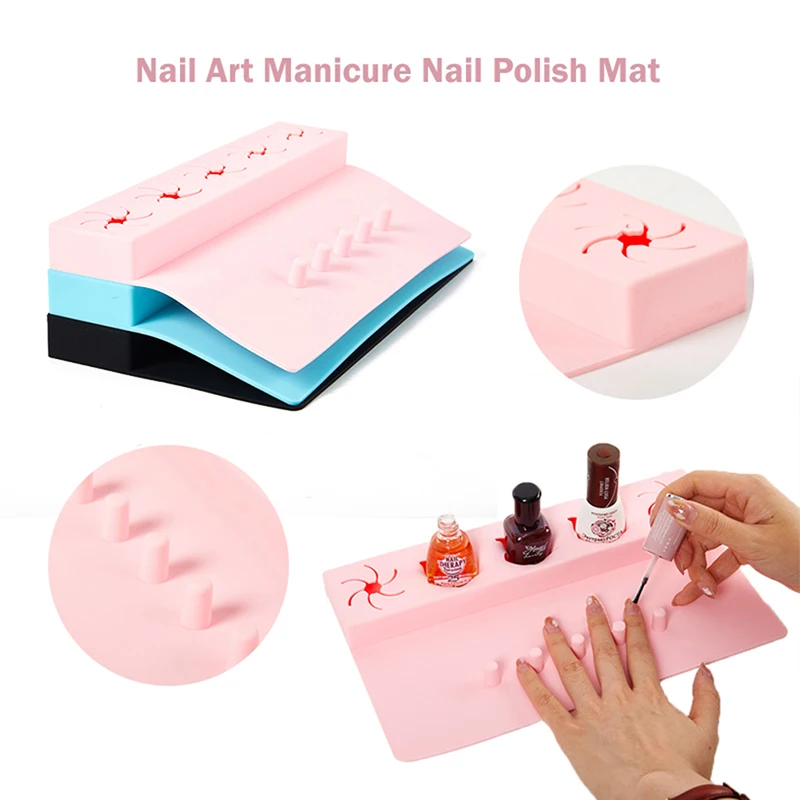 1pc Portable Nail Polishing Holder Organizer Stand Fingernail Silicone