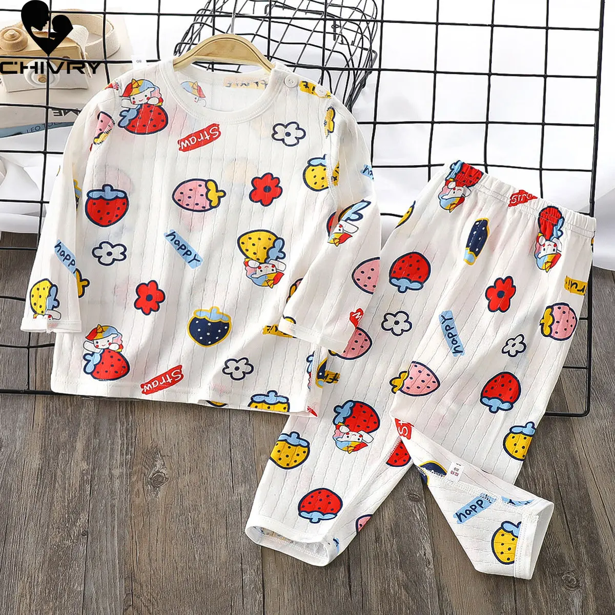 New 2023 Kids Boys Girls Summer Thin Pajama Sets Cute Cartoon Long Sleeve T-Shirt Tops with Pants Toddler Boy Pyjamas Loungewear