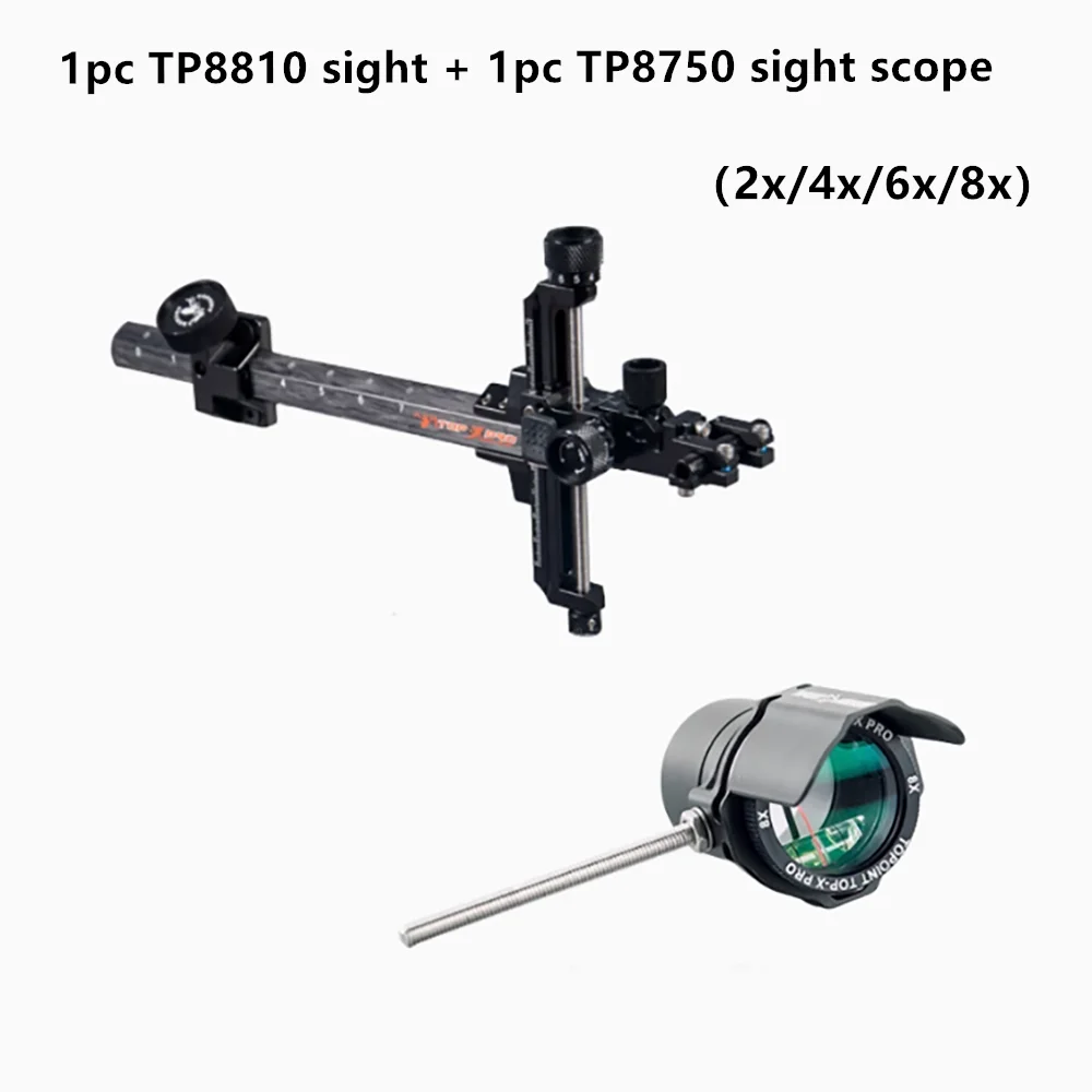 Ensemble de visée à arc composé pour tir à l'arc, TP8810 + 2X/4X/6X/8X TP8750, portée de vue, arc clair, accessoires de tir de chasse  18