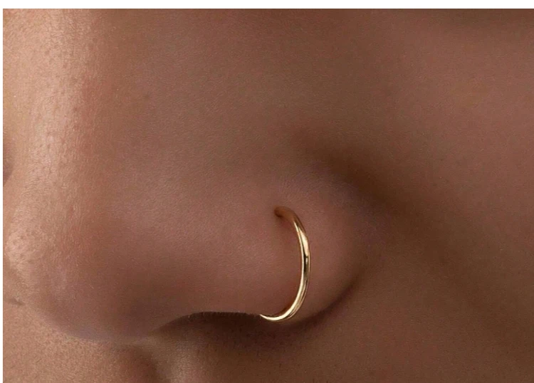 Großhandel 10 teile/los 925 Sterling Silber D form Nasenring 18G Mode Nicht Durchbohrten Nasenring ring schmuck – Detail 1