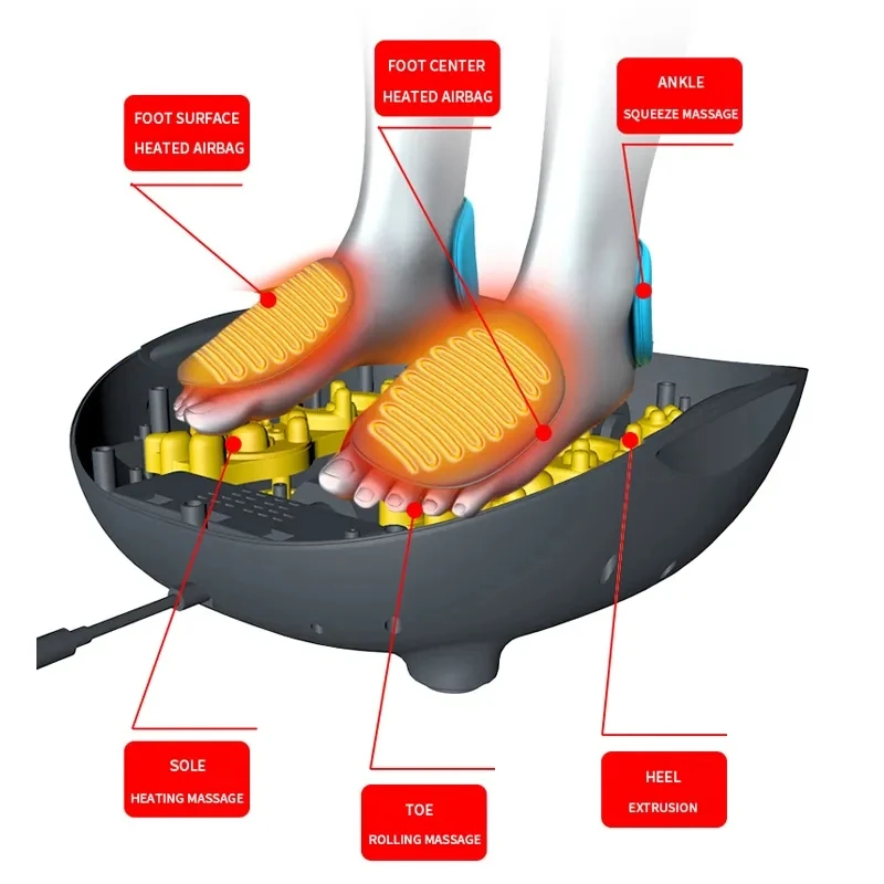 Electric Foot Massager for Adults with Vibration and Heat