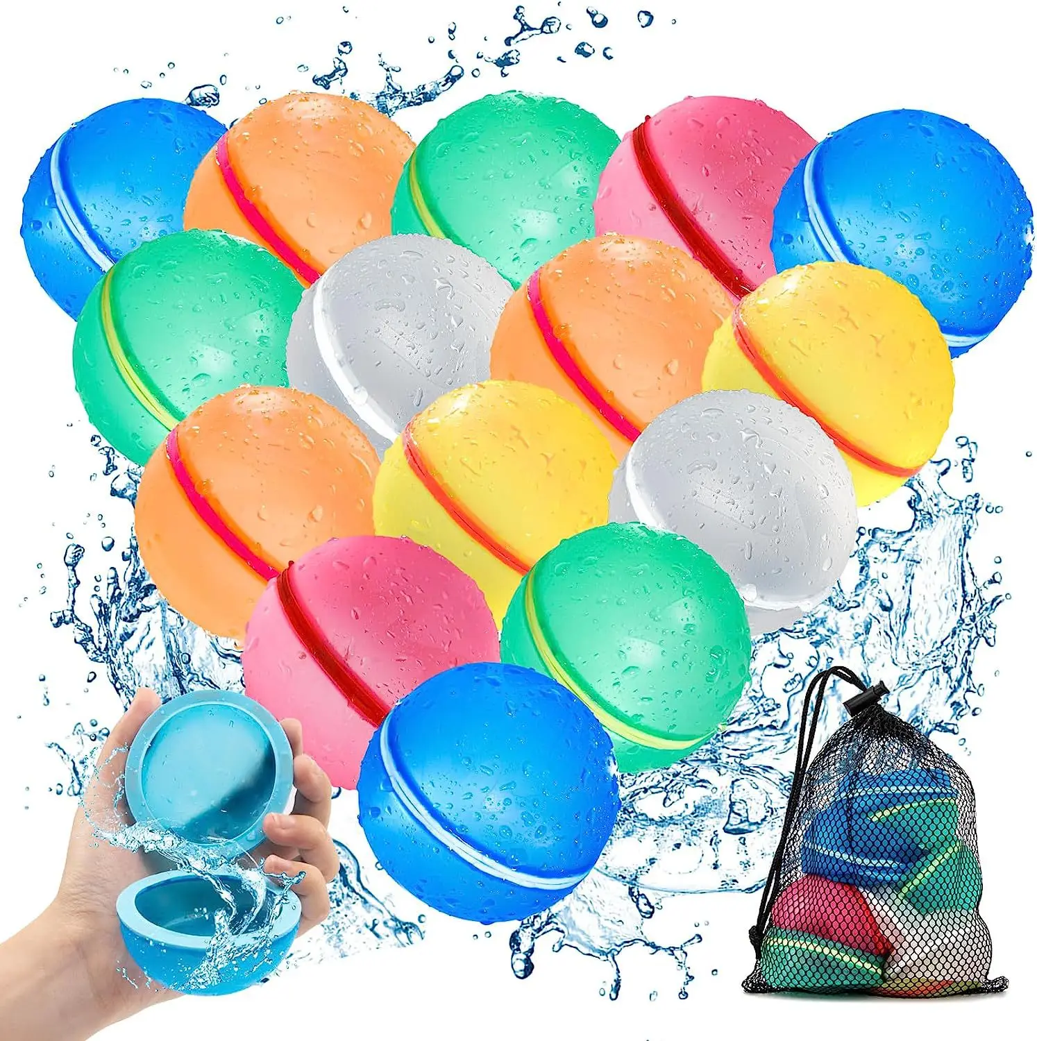 Hot Selling Reusable Silicone Adhesive Explosive Ball Magnetic Water Absorbing Ball Water Fight Magnetic