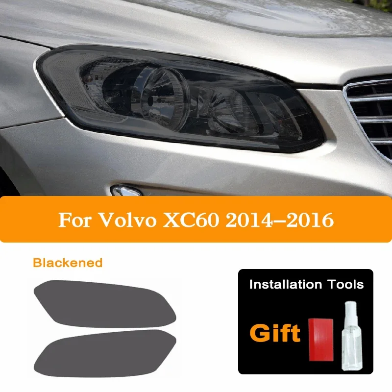 1 Paio Per Volvo S60 S90 V60 V90 Xc60 Xc90 Faro Auto Pellicola Protettiva Tinta Fumo Nero Tpu Luce Anteriore Adesivo Accessori Auto