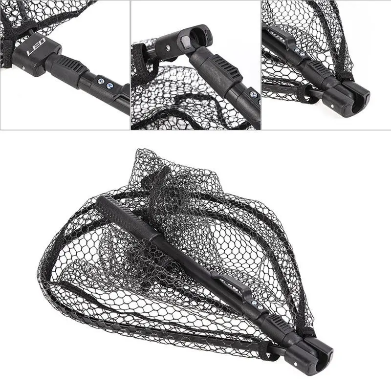 Description Picture 6 of itemLanding Fishing Net Net Brail Trout Rubber Catch Tackle & Release Black Fish Portable Foldable Extension Folding